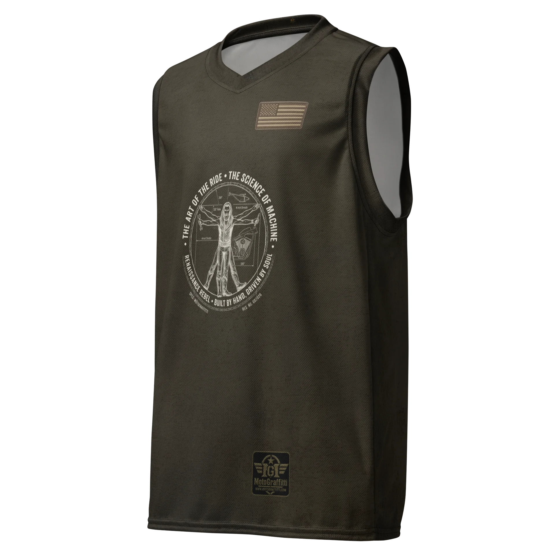 The Vetruvian Biker Black Distressed Sleeveless Riding Tee product image (1)