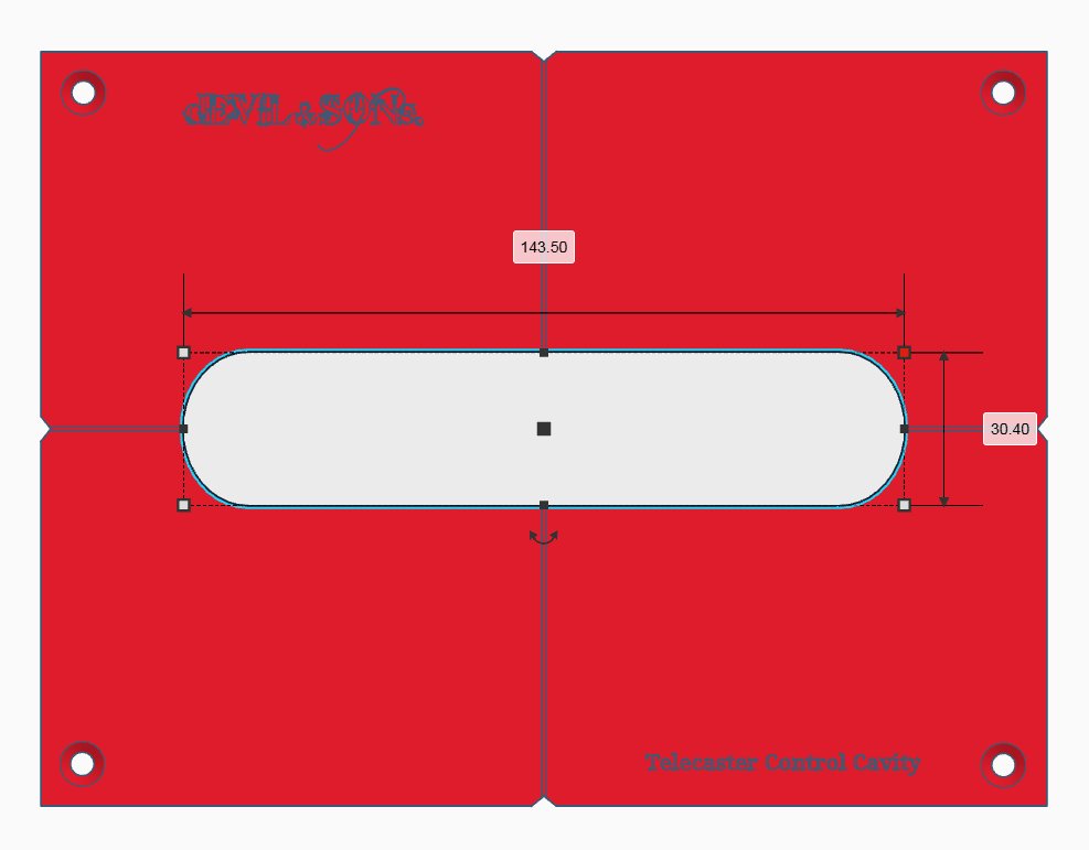 Telecaster Guitar Control Cavity Routing Template (3D Print File) product image (3)