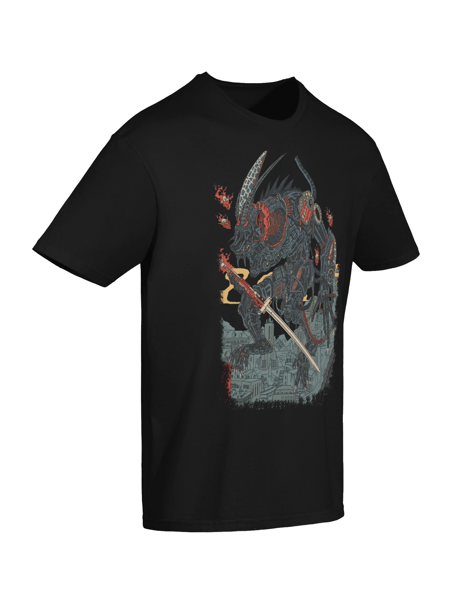 Mecha Demon Over City T-Shirt product image (2)