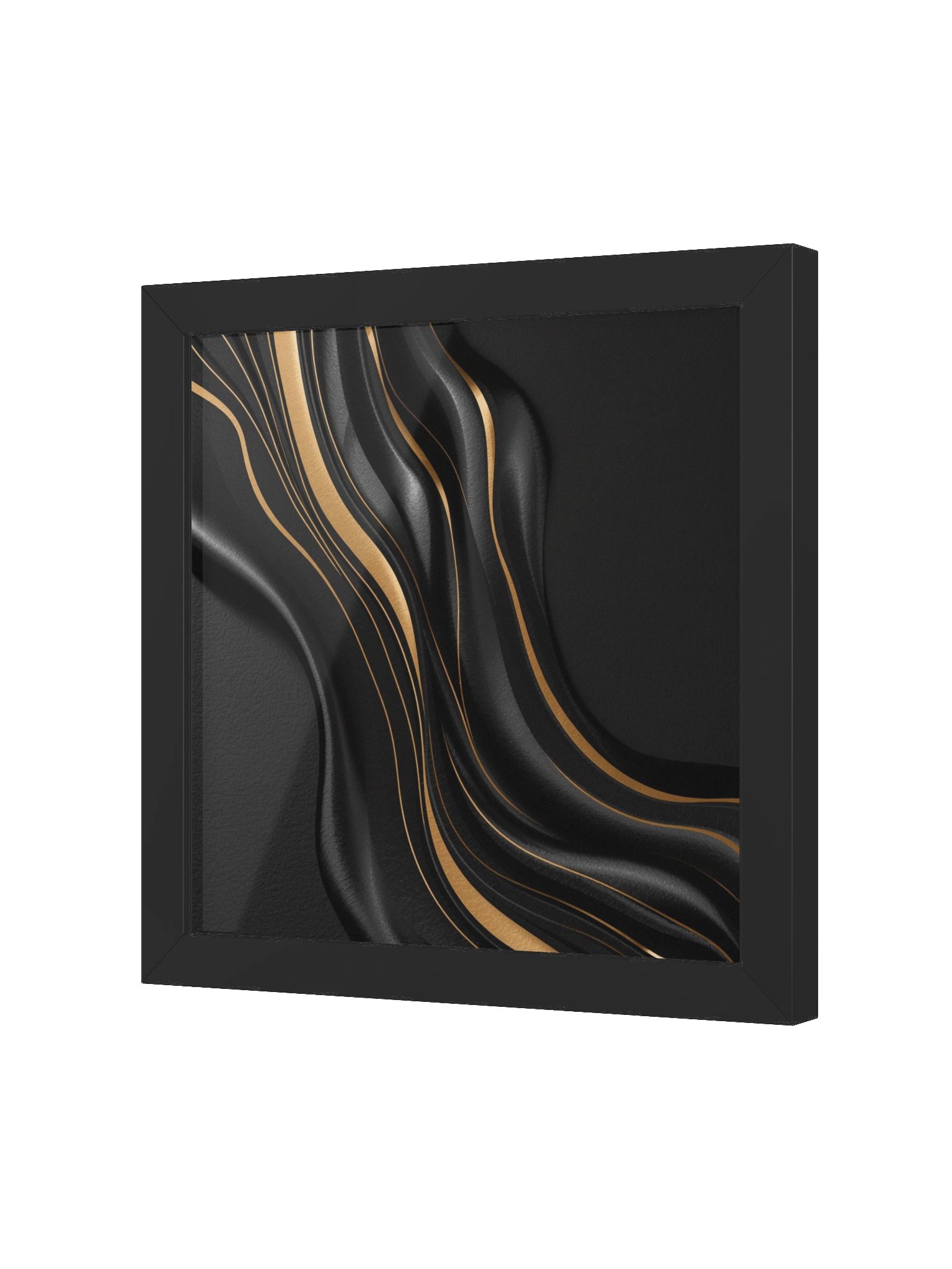 Midnight Gold Flow – Luxury Abstract Wall Art Print - 46×46 cm product image (18)