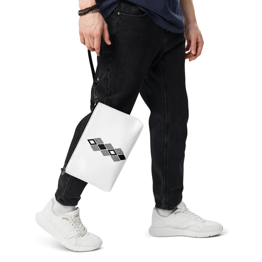 Black and white triangle design crossbody bag product image (5)