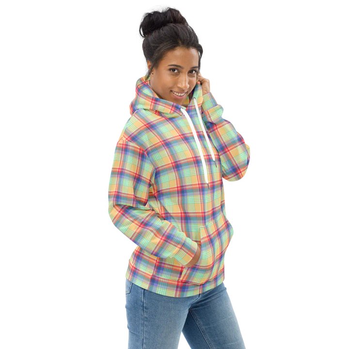 Bright Pastel Plaid Hoodie product image (1)
