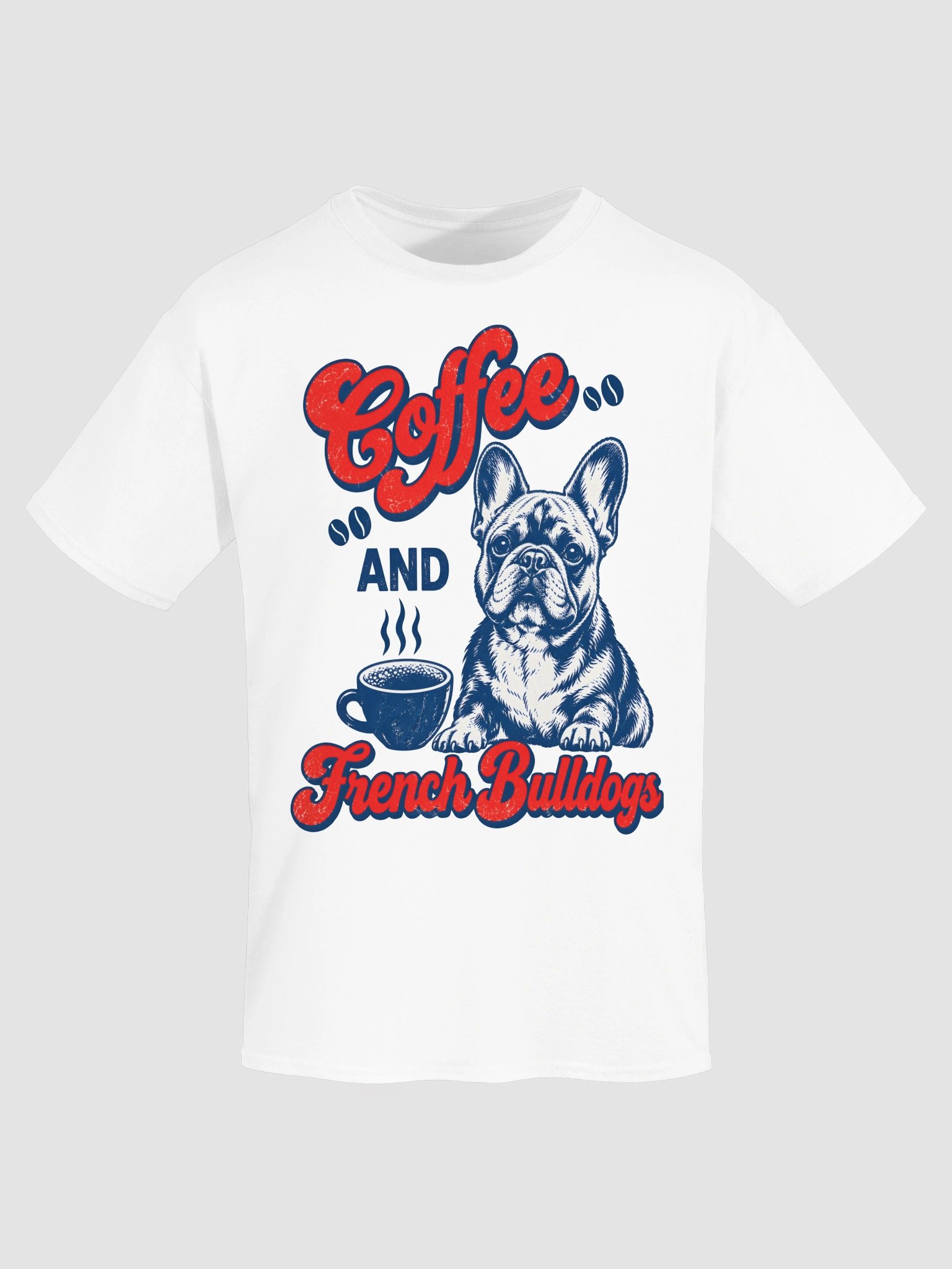 Retro Coffee and French Bulldogs Shirt - Vintage Frenchie Dog & Coffee Lover T-Shirt product image (4)