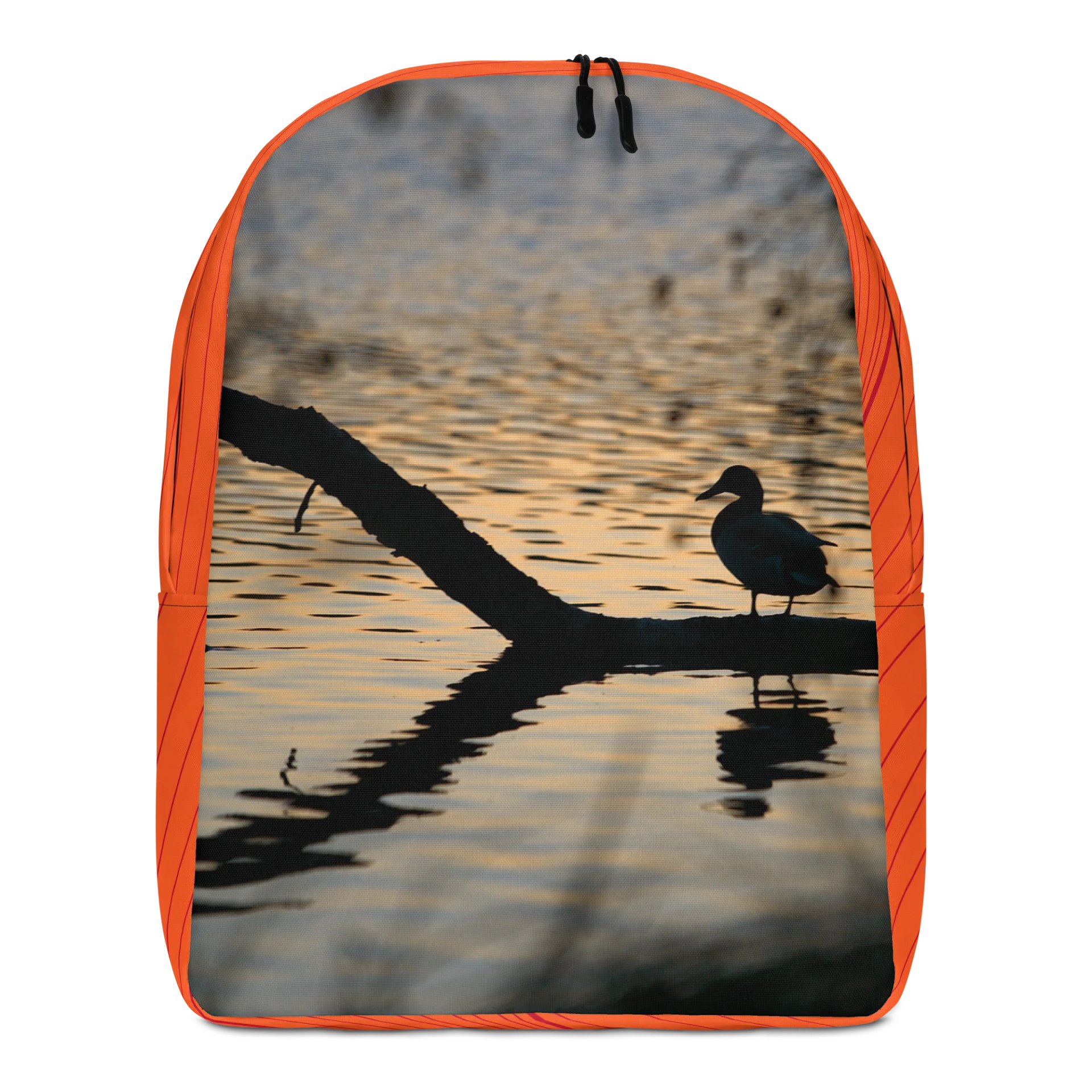 Design-backpack - Silhouette of a duck on a branch in the water (Light-colored Design) product image (3)