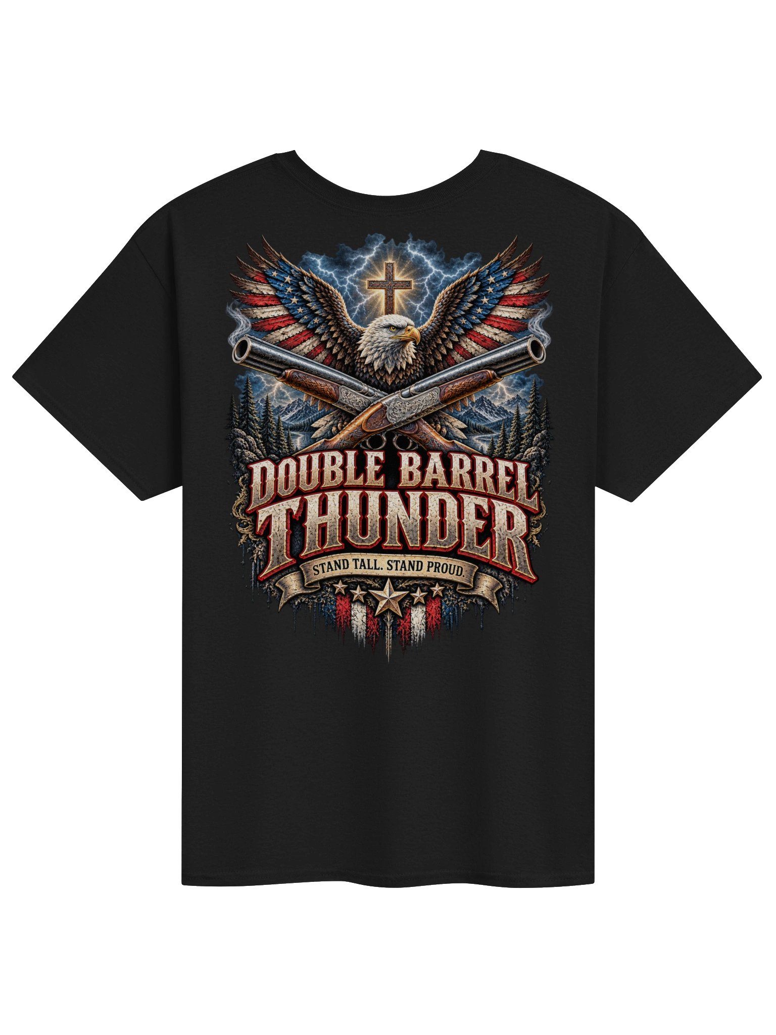 Double Barrel Thunder – Men's Patriotic Eagle Heavyweight Tee product image (8)