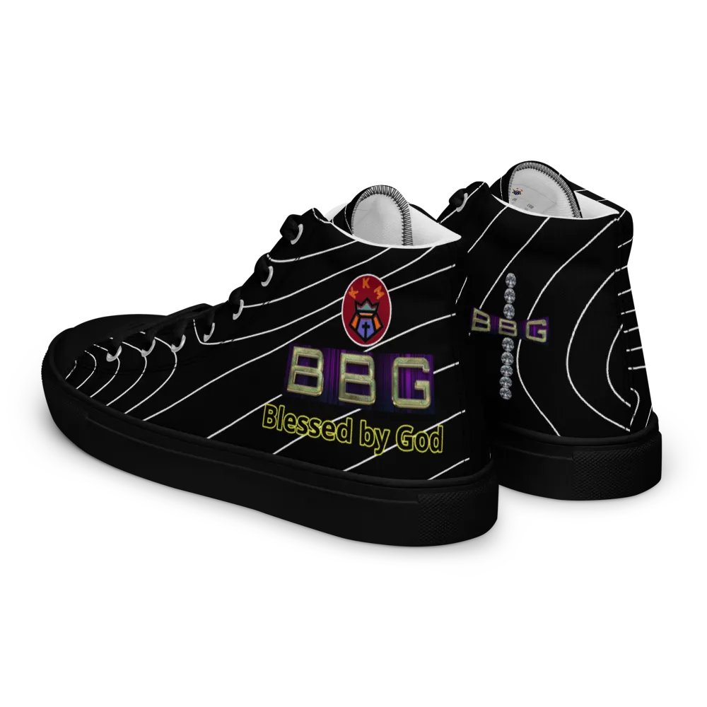 BBG Black Pinstripe High Tops - Black Soles product image (3)