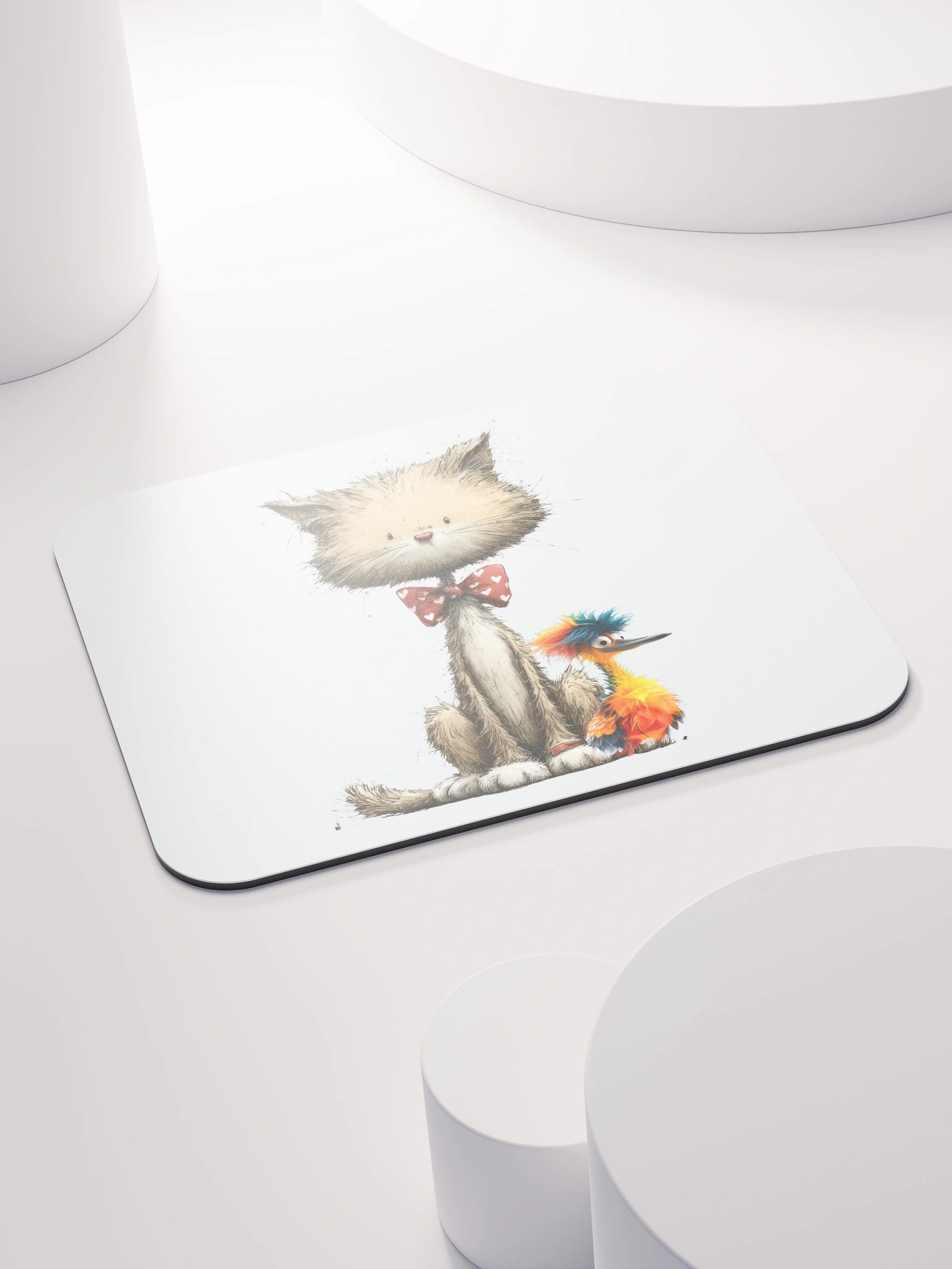 Cute Cat Bird Mouse Pad product image (4)