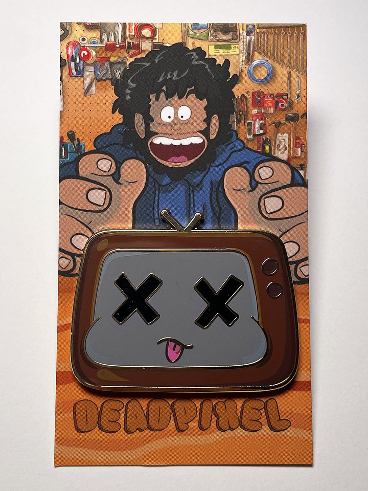 deadpixel TV Mascot Hard Enamel Pin product image (1)