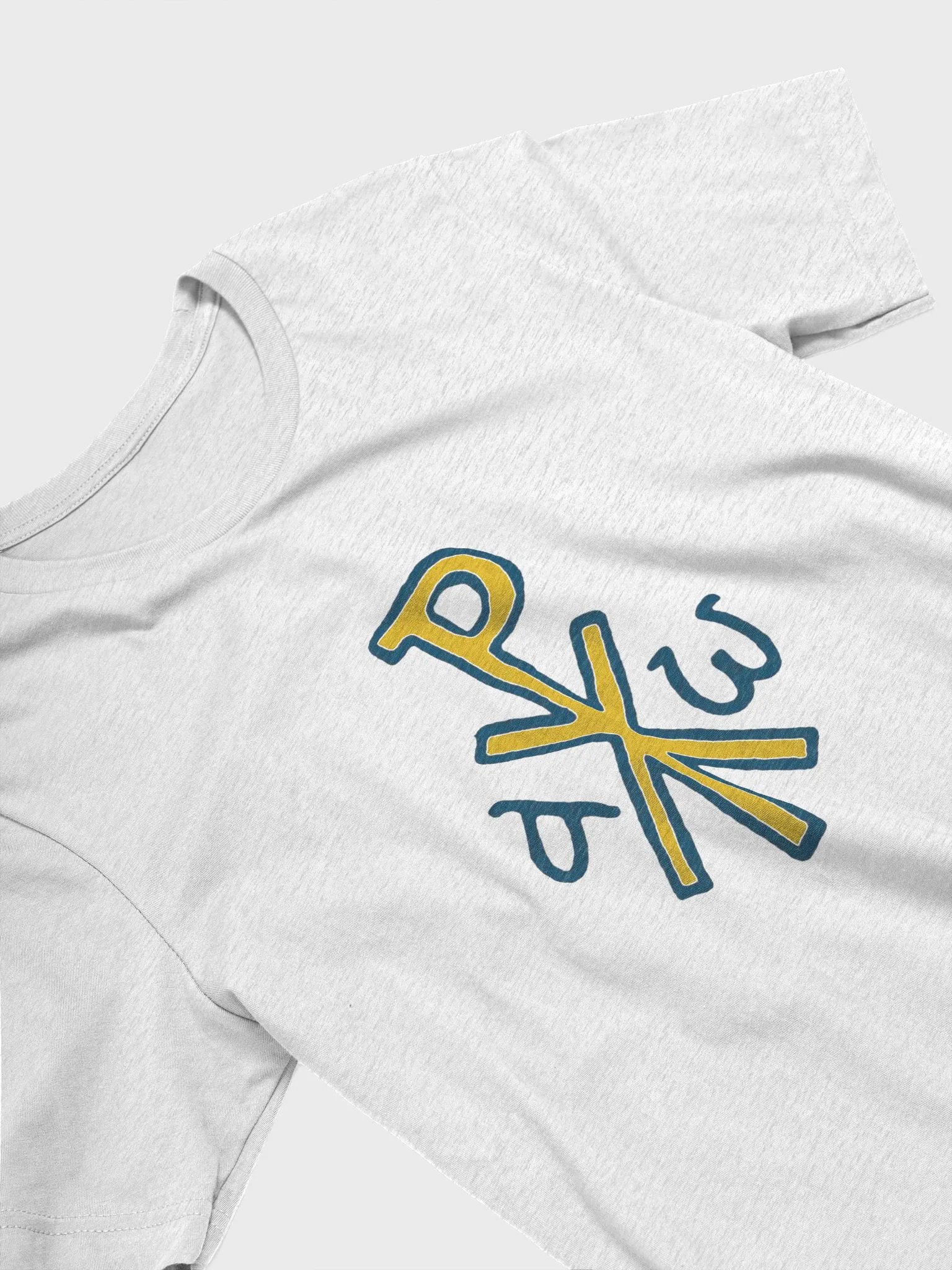 Victor Blue and Yellow Alpha and Omega Orthodox Christian T-Shirt – Religious Tee, Faith Gift product image (3)