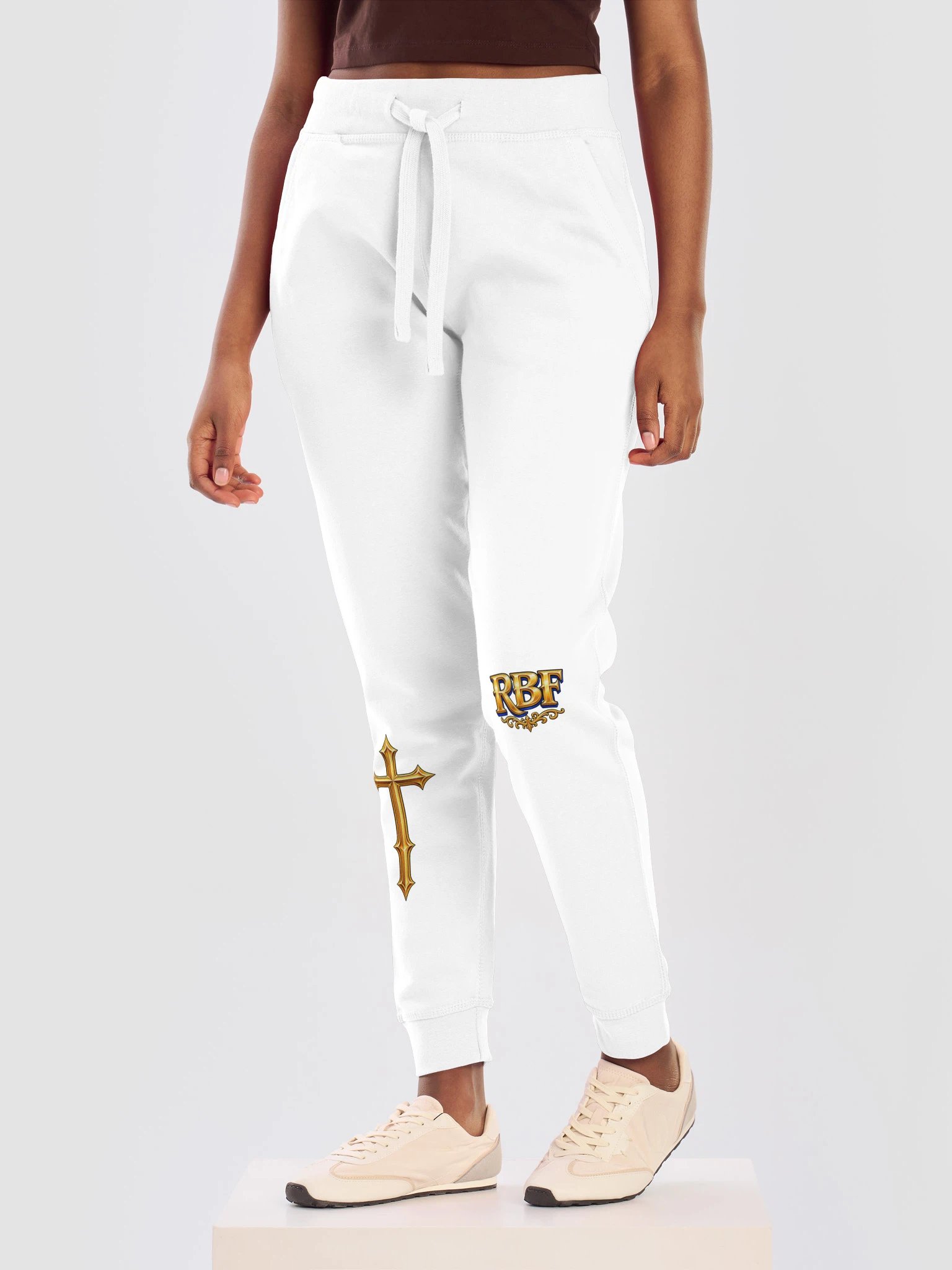 RBF White Gold Cross Matching Joggers product image (4)