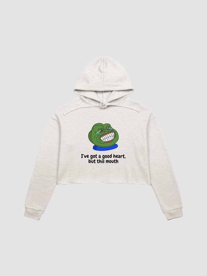 Meme Grinning Frog Crop Hoodie product image (13)