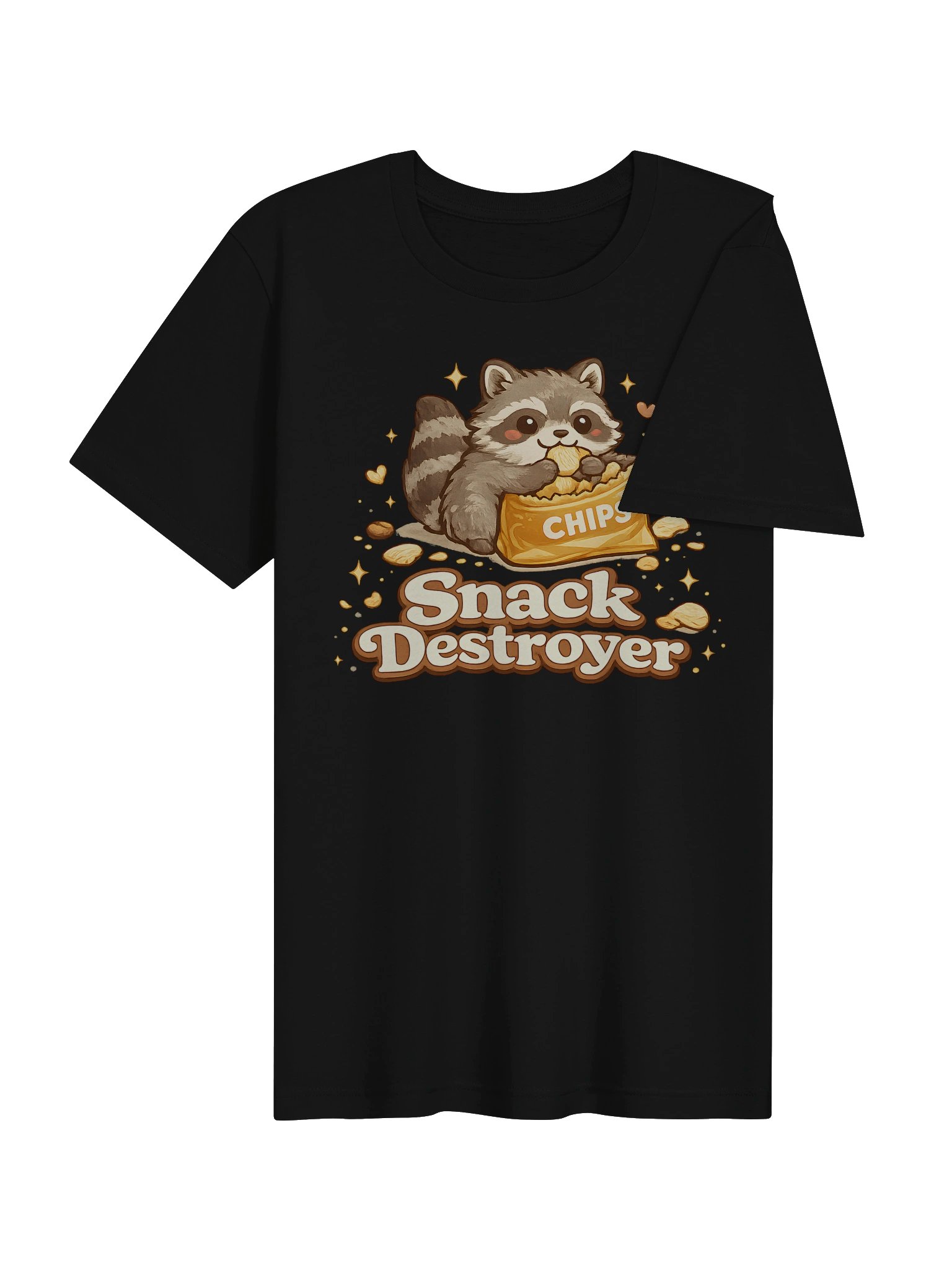 Snack Destroyer Raccoon Graphic Tee, Funny Food Lover Shirt, Cute Silly Couple Shirt Idea product image (4)