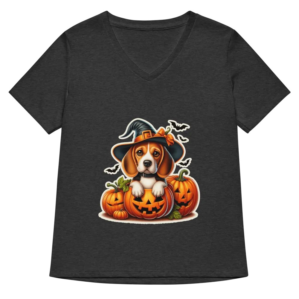 Halloween Pumpkin Beagle - V-neck product image (32)