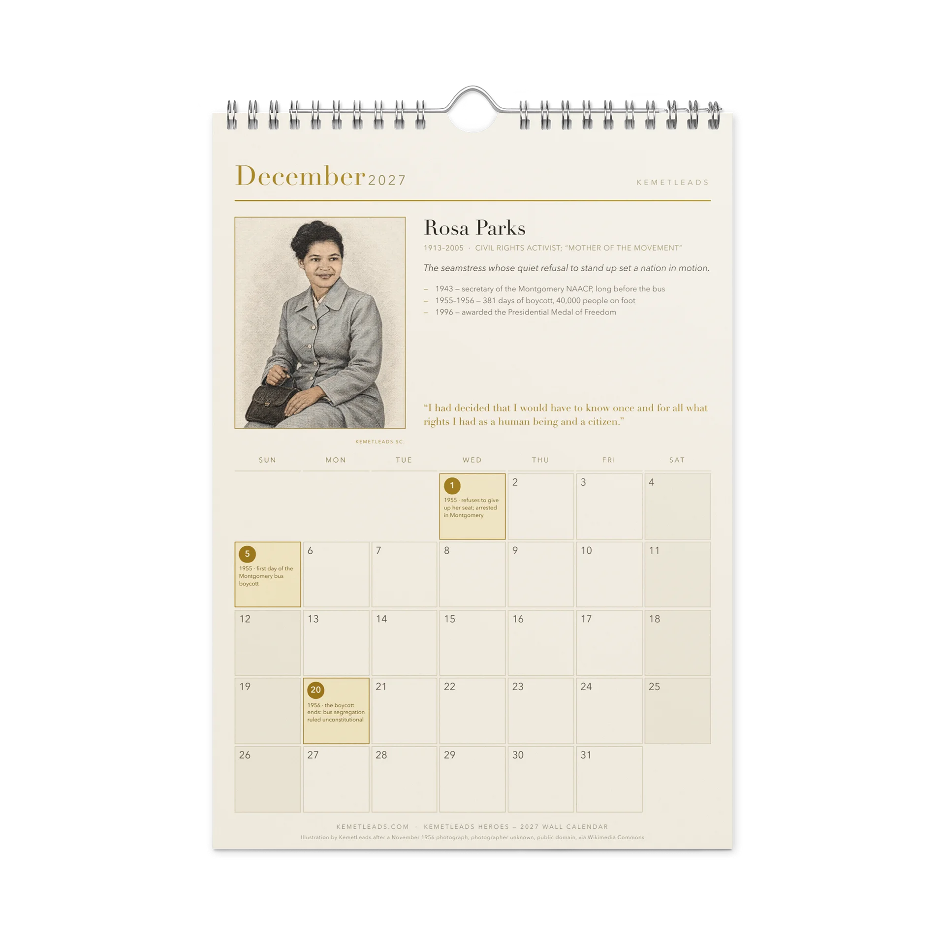 KemetLeads Heroes — 2027 Wall Calendar product image (4)