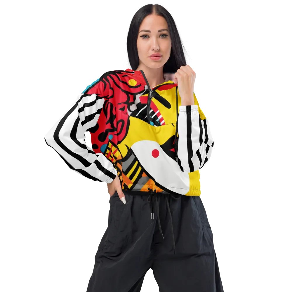 Pop Art Glam Stripe Cropped Jacket product image (1)