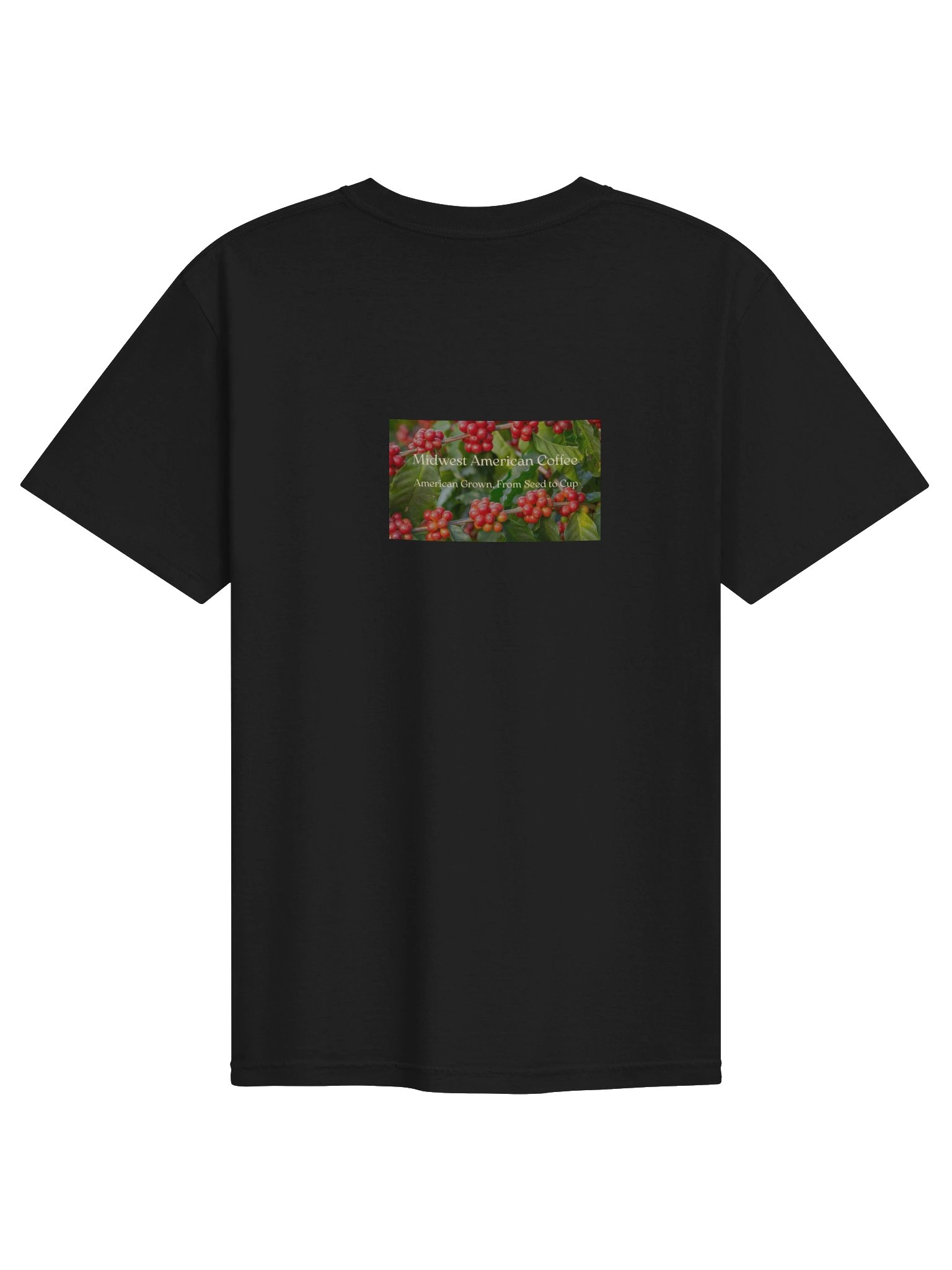 Product Name: Midwest American Coffee – Coffee Cherry Back-Print T-Shirt product image (11)