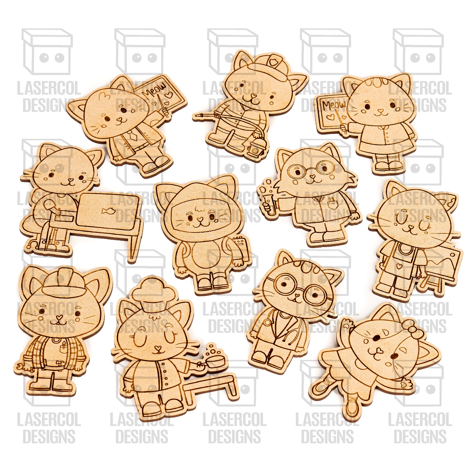 Cats Paint Kit DIY Cut Outs - Laser Cut Files product image (8)