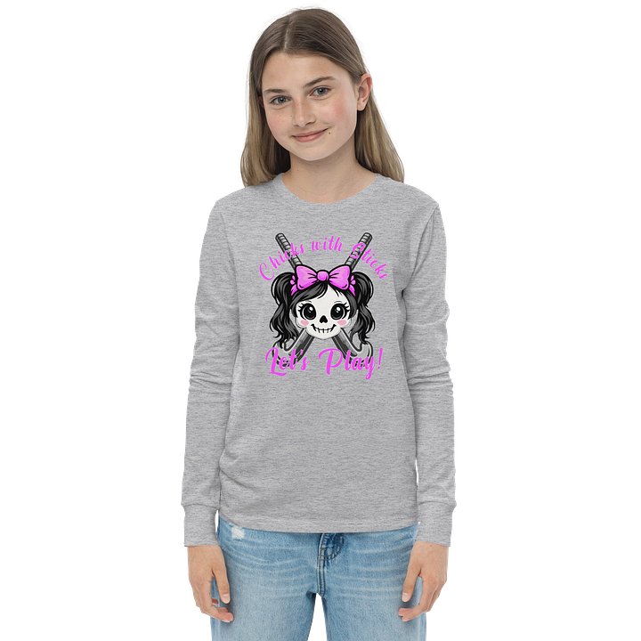 Chicks with Sticks - Lets Play - Youth Long Sleeve Tee product image (3)