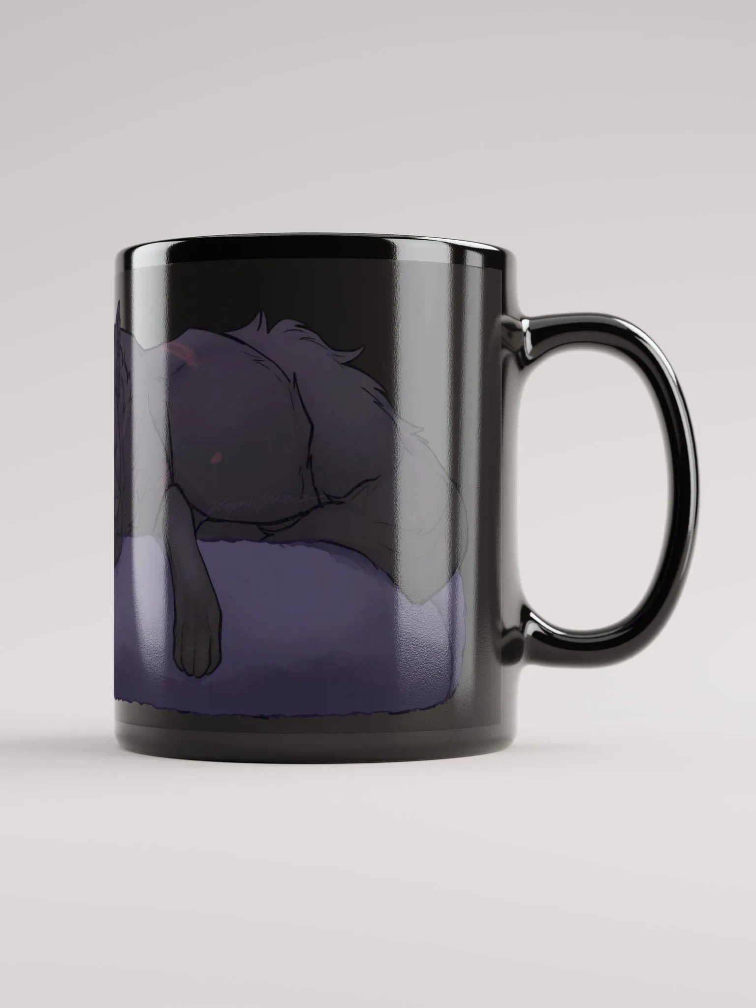 "The Slumbering Wolf" Black Mug product image (1)