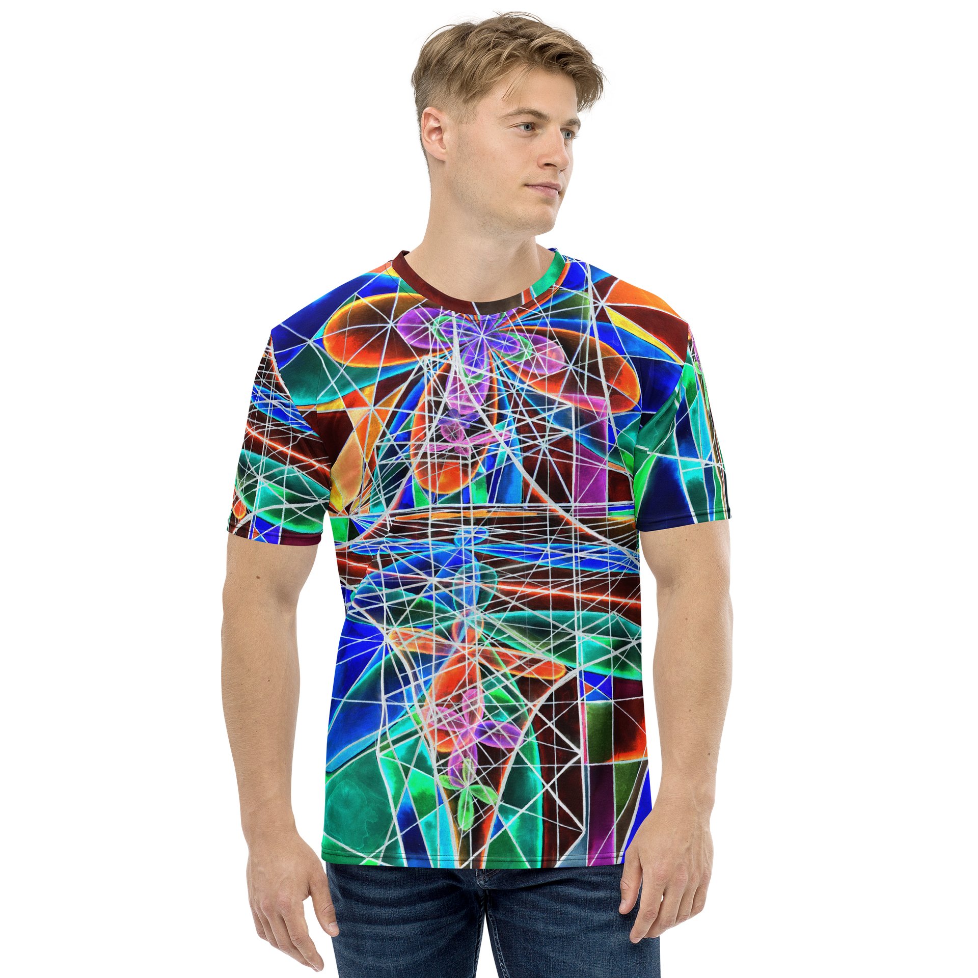 Cathedral of Math - Geometric Negative Art Men's Crew Neck T-Shirt product image (5)