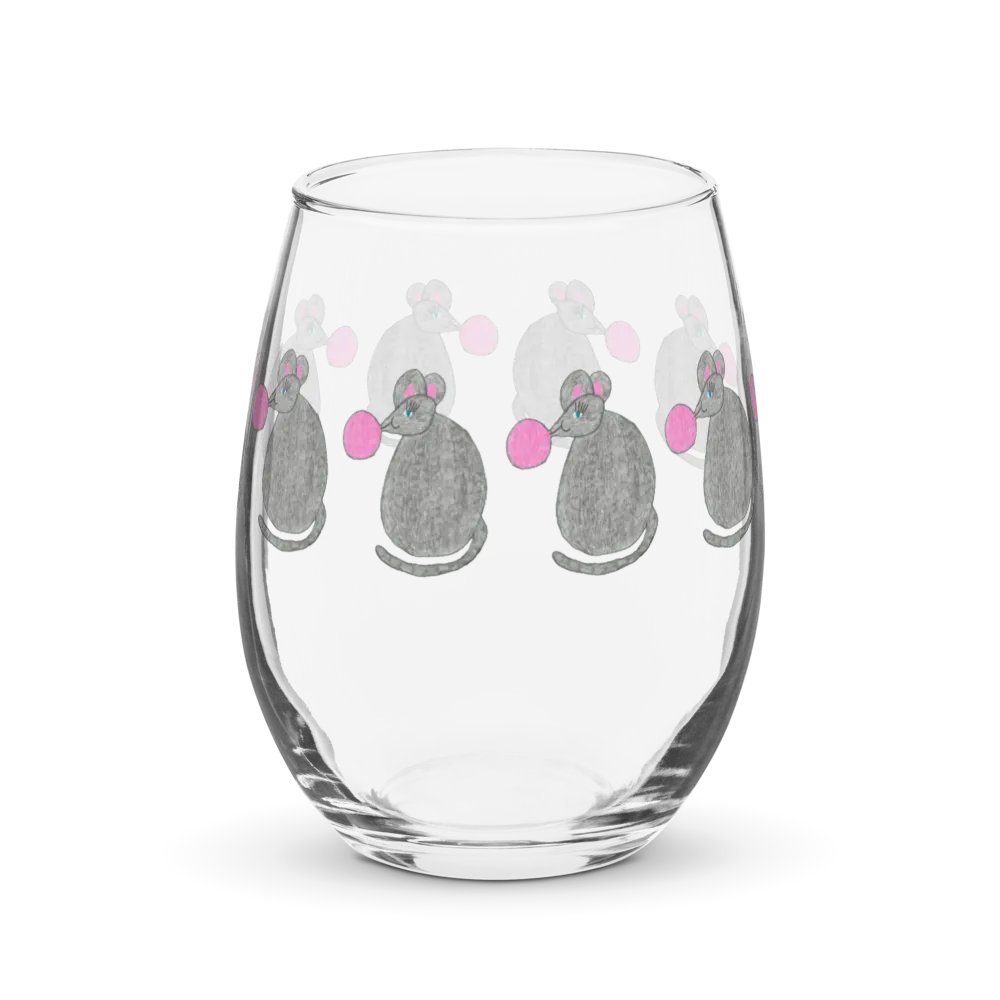 Bubblegum mouse Stemless Wine Glass product image (2)