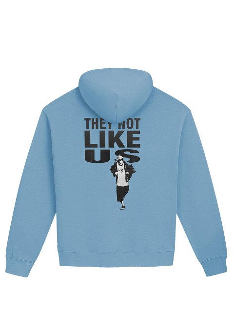 "I deserve" Graphic Oversized Hoodie – Sky Blue back view