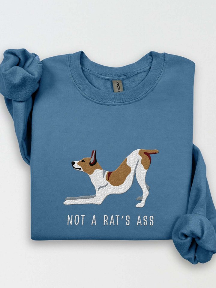 Not a Rat's Ass Sweatshirt (Embroidered) of a Rat Terrier(Brown & White) product image (1)