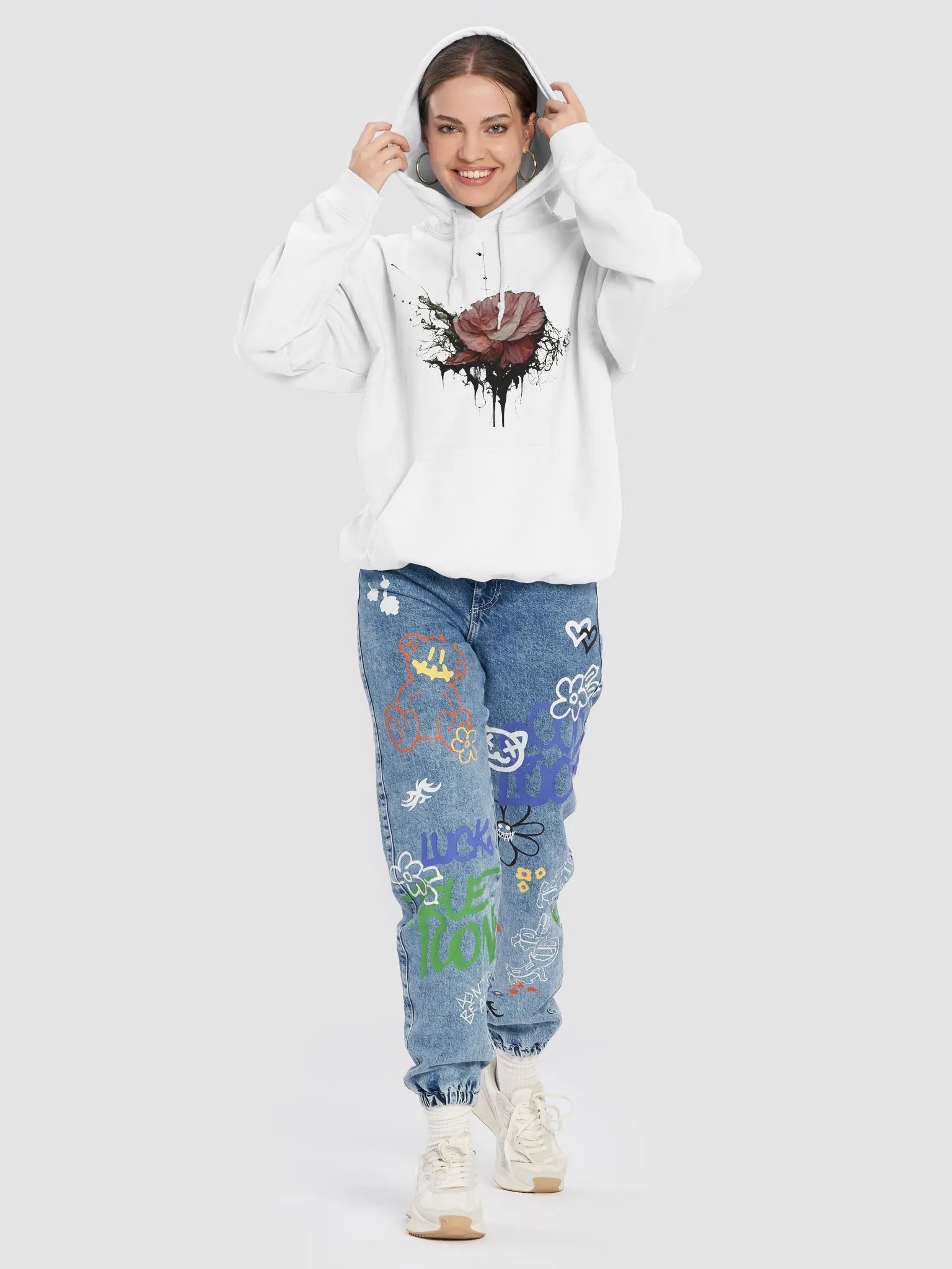 Gothic Rose Drip Hoodie product image (8)