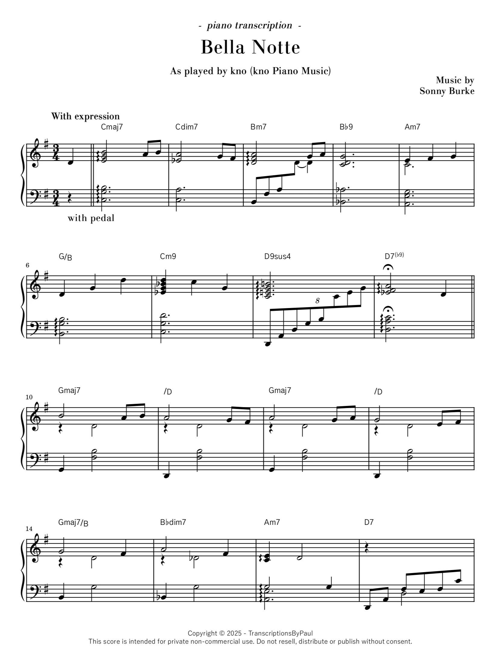 [G major] Bella Notte - kno product image (1)