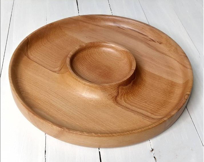 Wooden serving dishes, chip and dip wooden tray, Serving board product image (1)