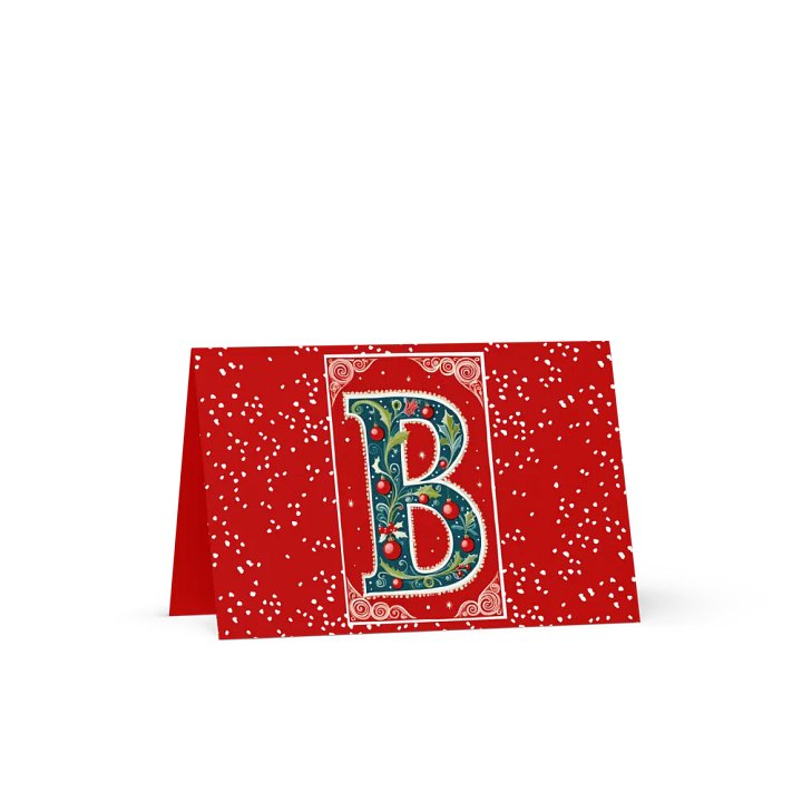 Christmas Monogram Letter B(5) Red Greetiing Card product image (1)