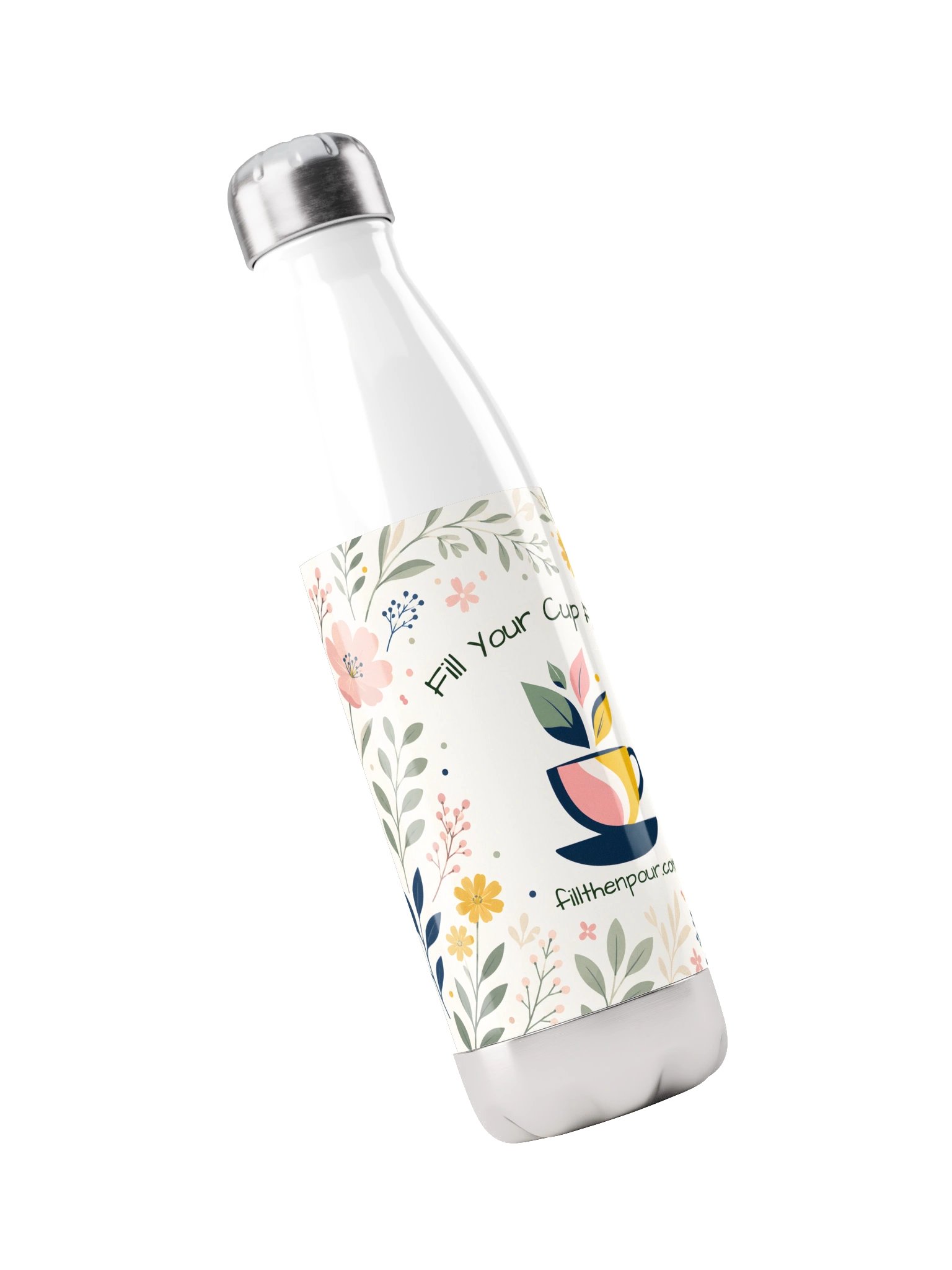 Floral Fill Your Cup First Insulated Water Bottle product image (3)