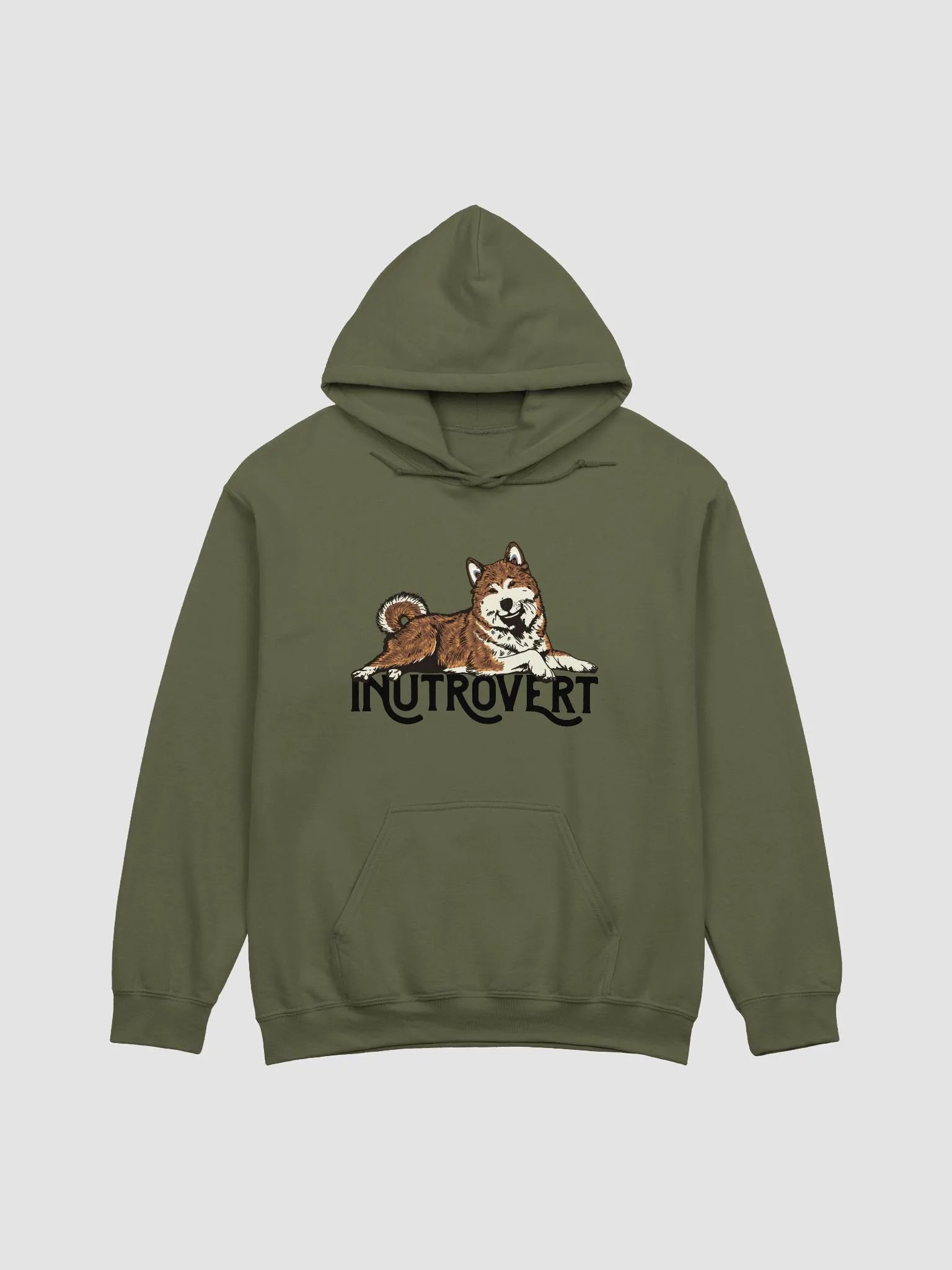 Inutrovert Hooded Sweatshirt of an Akita Inu (Brindle) | Funny Hoodie for Akita Paw-rents product image (1)
