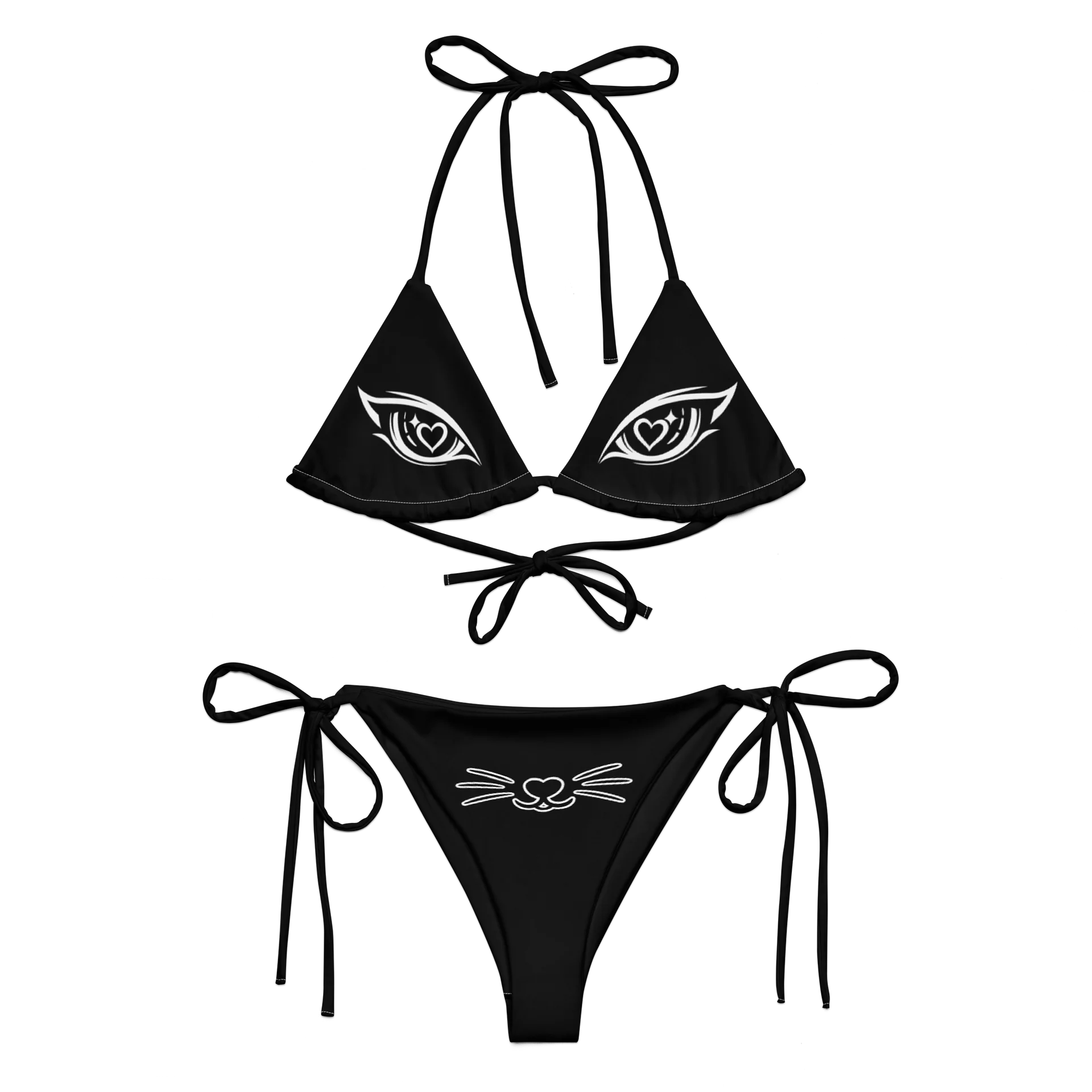 Minimal Black All-Over Print String Bikini product image (2)