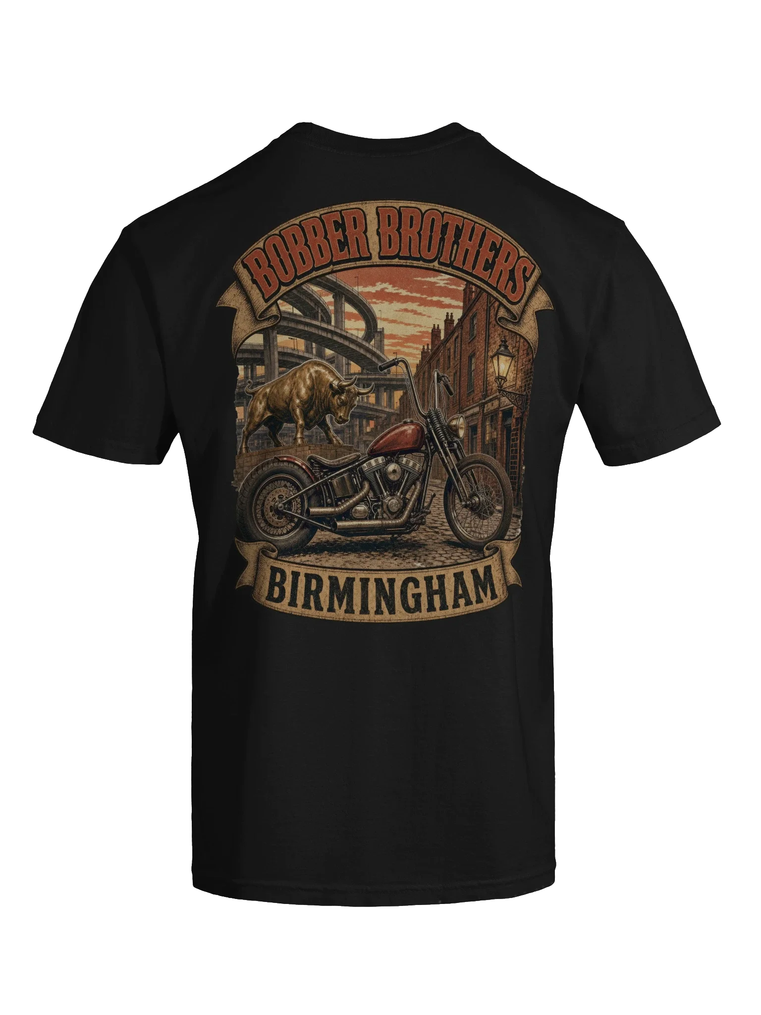 Birmingham motorcycle t-shirt design by Bobber Brothers