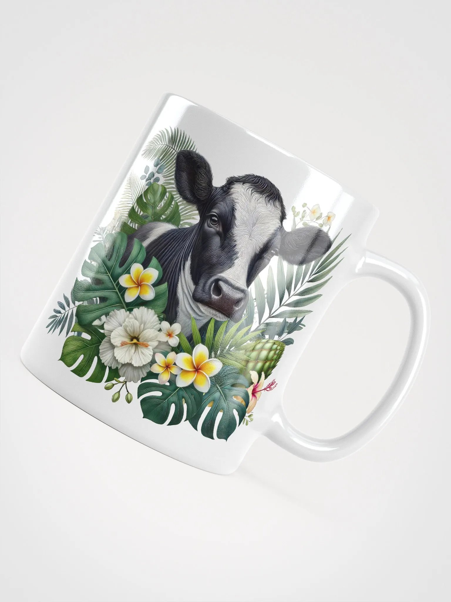 Tropical Cow White Glossy Mug product image (4)