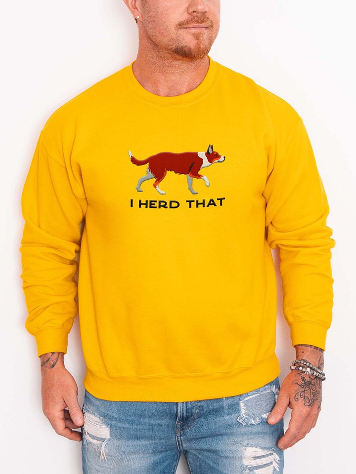 I Herd That Sweatshirt (Embroidered) of a Smooth-Coated Border Collie(Red Tricolor) product image (2)