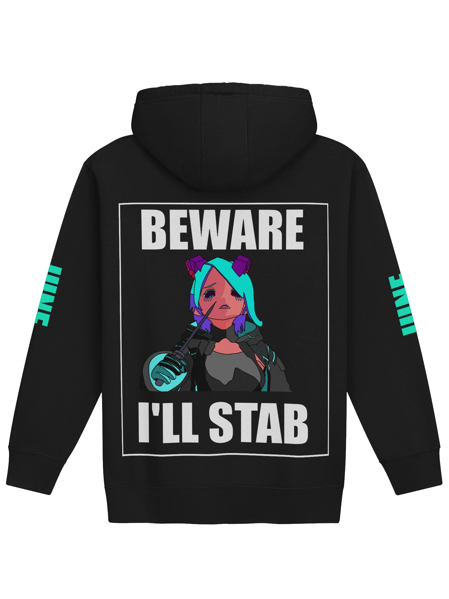 Beware I stab Hoodie - White Outline product image (1)