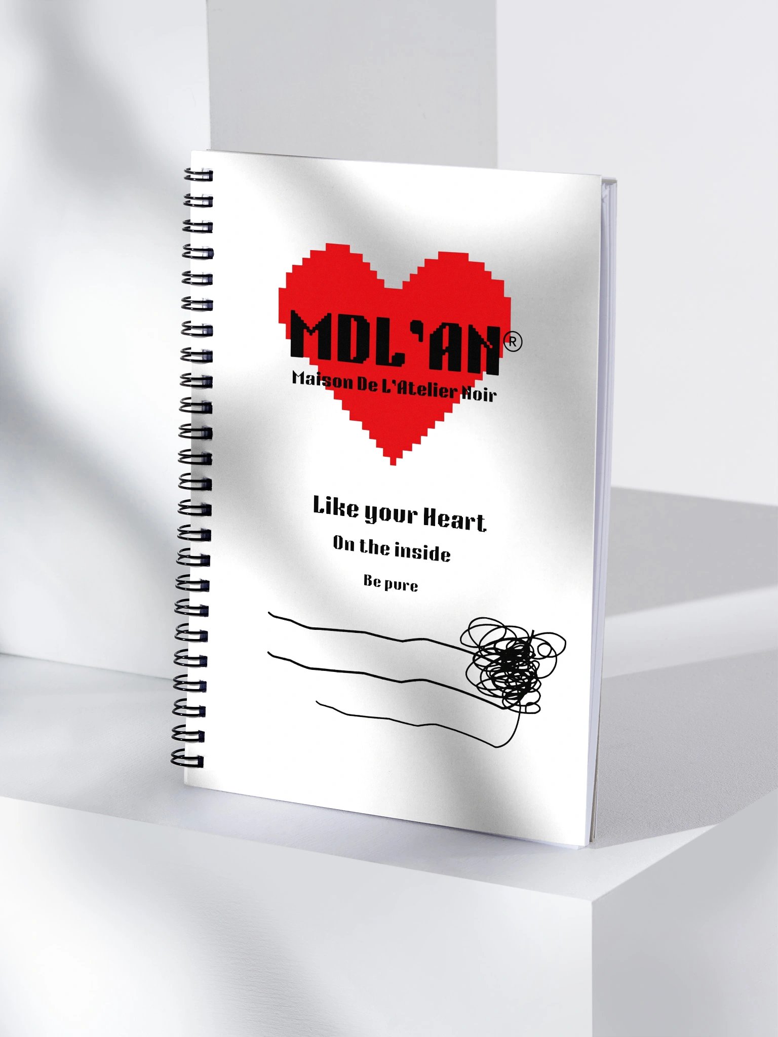 MDL'AN® | Prioritize Your Well-Being - Pixel Heart Spiral Notebook product image (4)