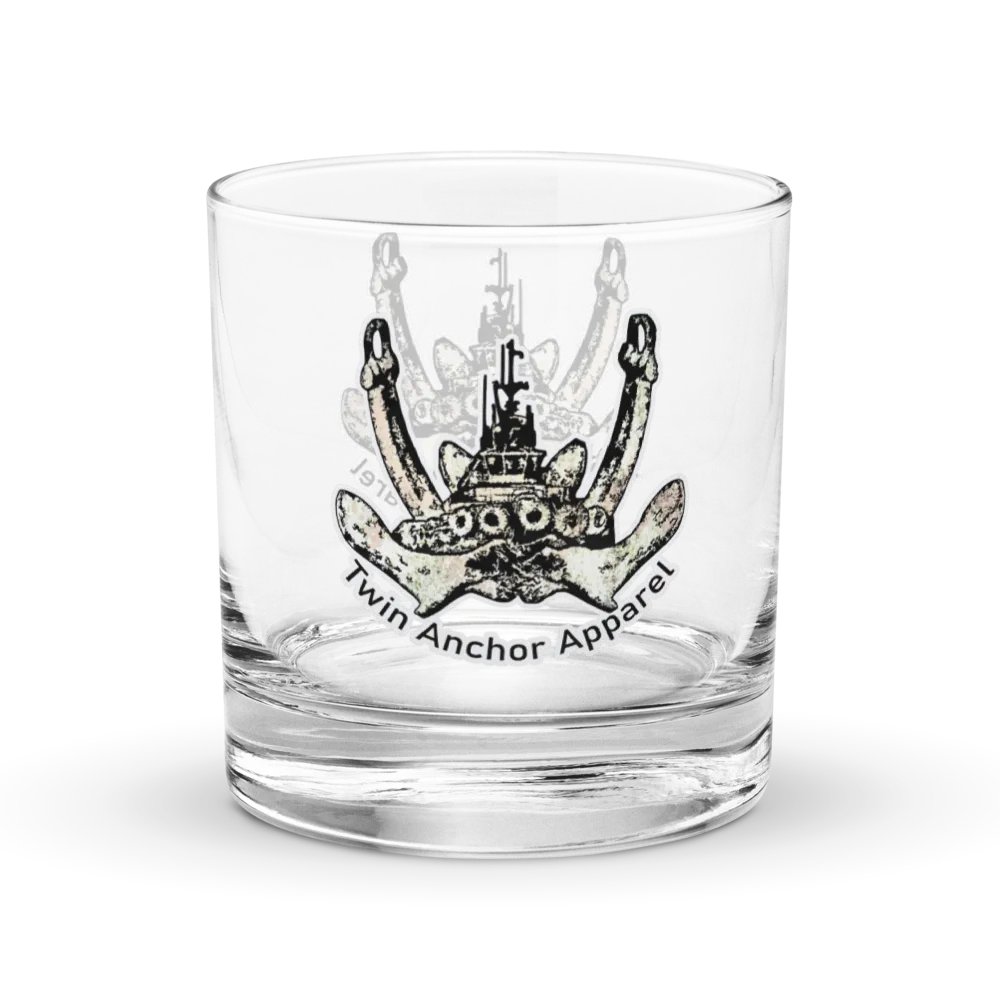 Twin Anchor Logo Rocks Glass 10.5oz product image (1)