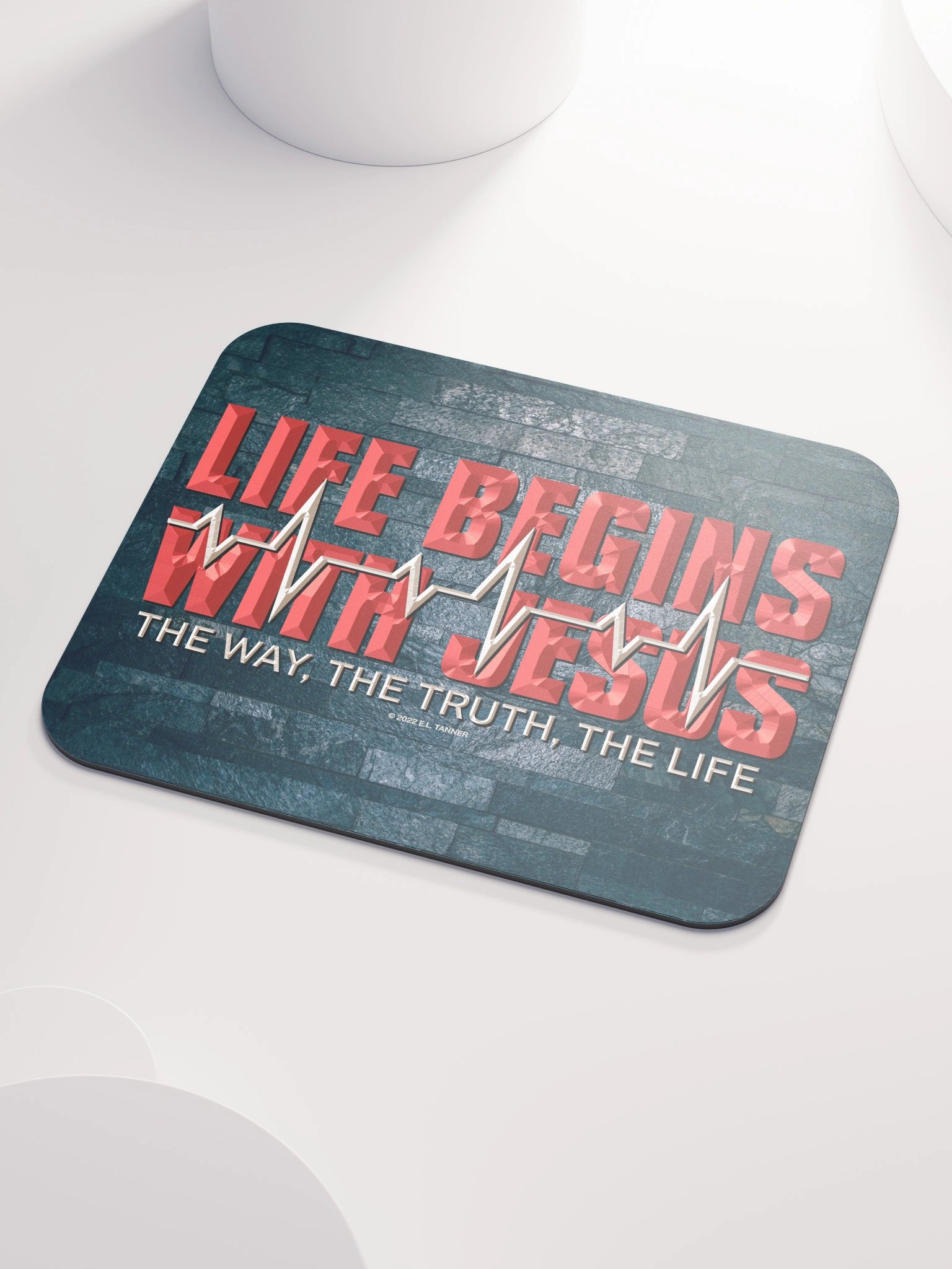 Life begins With Jesus, Blk Mouse Pad BV product image (3)
