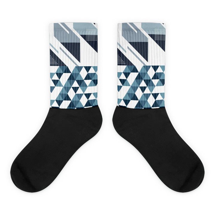Geometric Blue Fusion Sublimated Socks product image (1)