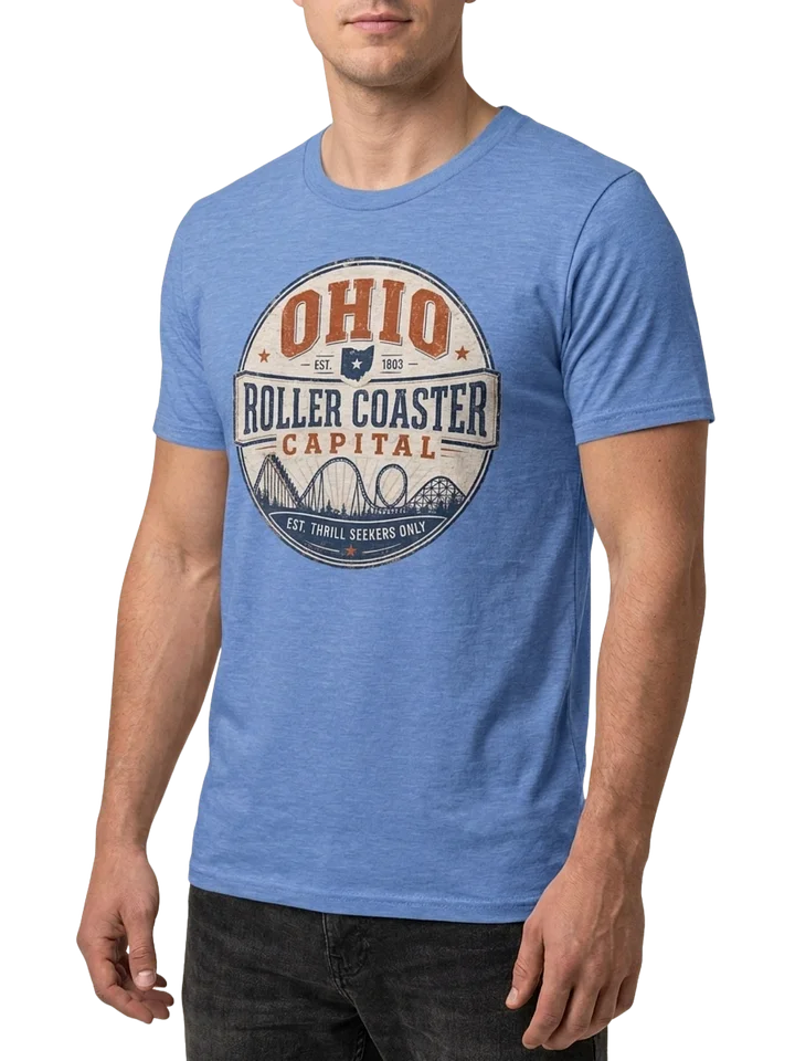 Ohio Roller Coaster Capital T‑Shirt for Thrill Seekers | Vintage Coaster Culture Tee product image (19)