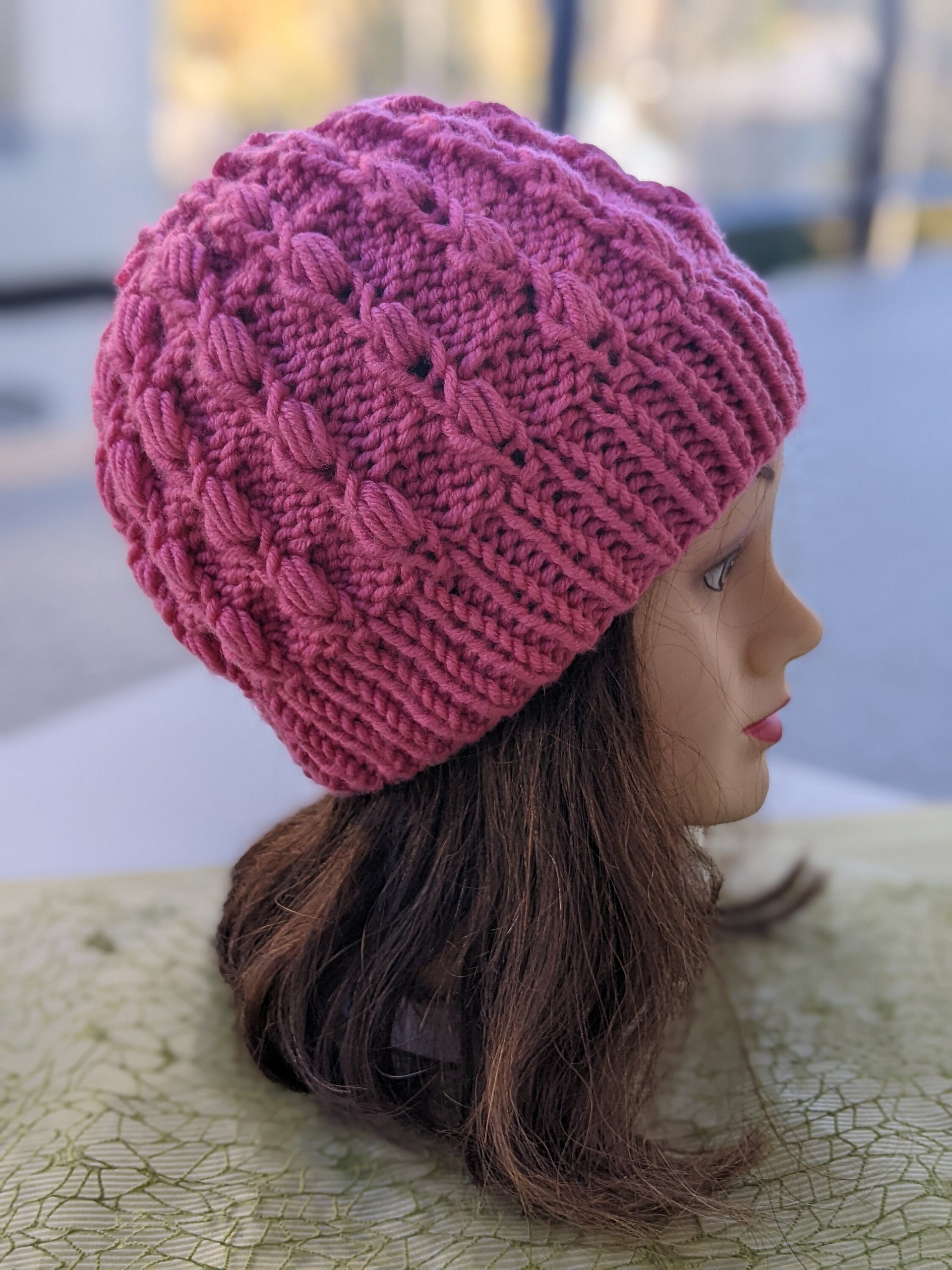 Fiore Knit Hat Pattern (Puff Stitch) product image (5)