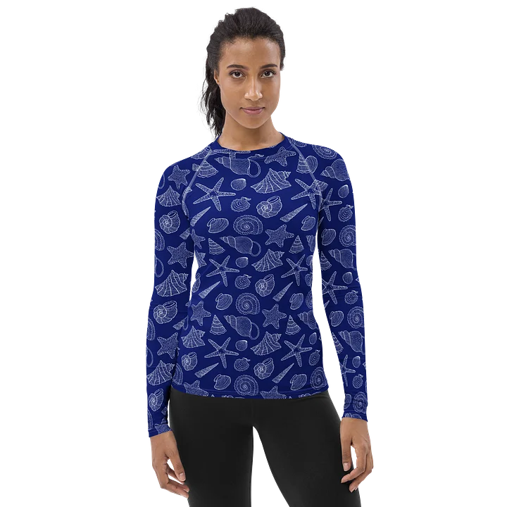 Coastal Ocean Shells Print Women's Rash Guard product image (1)