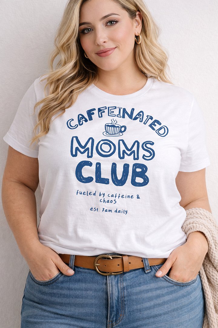 Caffeinated Moms Club Shirt - Funny Coffee Lover Mother's Day Tee product image (2)