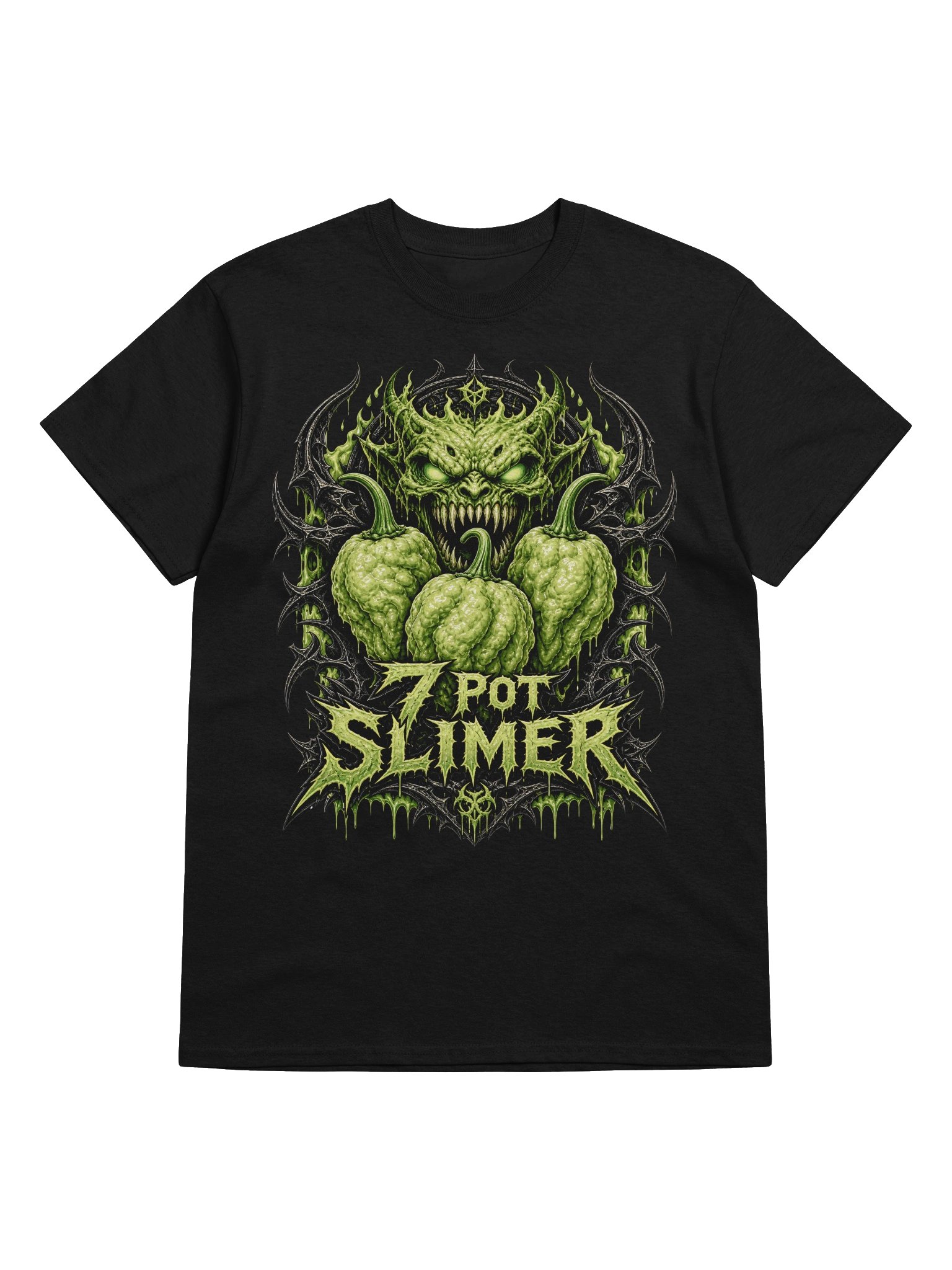 7 Pot Slimer Chilli T-Shirt | Green Superhot Monster Tee product image (33)