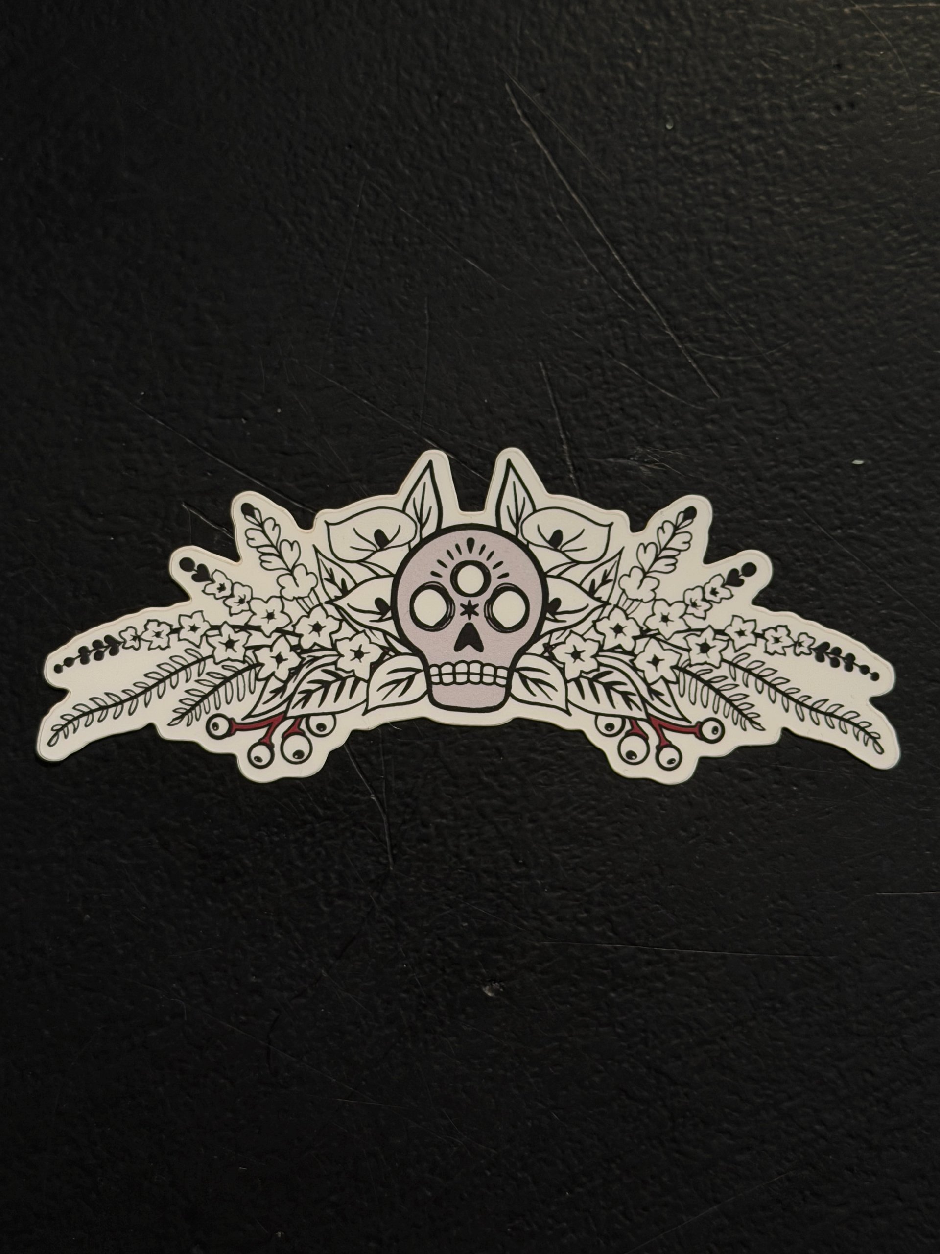 Memento in Bloom ~ Botanical Skull Sticker product image (1)