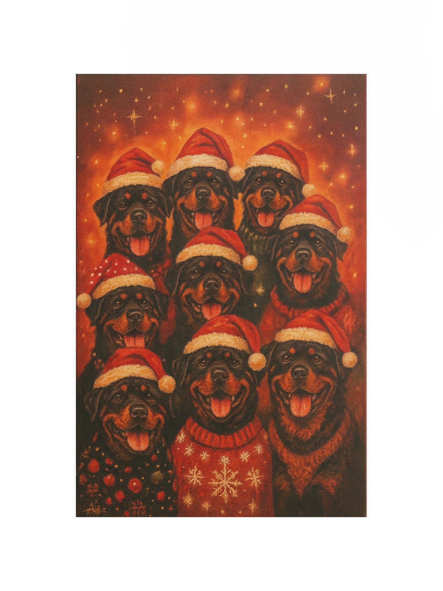 Festive Paws - Santa Rottweilers Matte Poster product image (11)