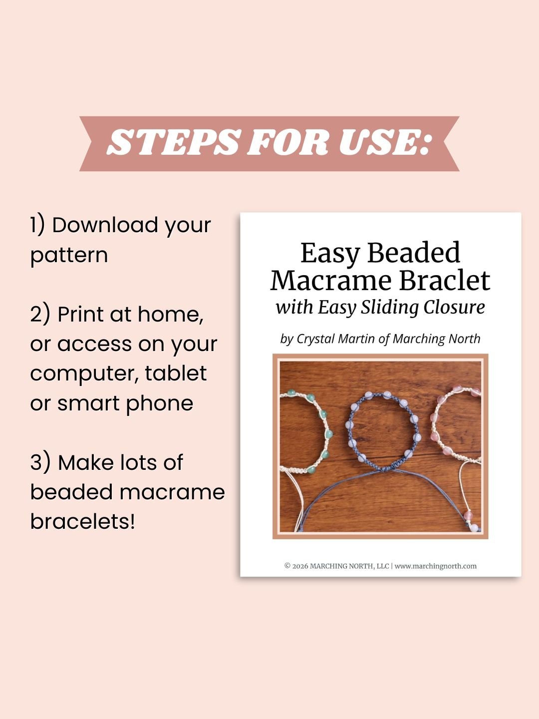 Beaded Macrame Bracelet (Digital PDF Pattern) product image (5)
